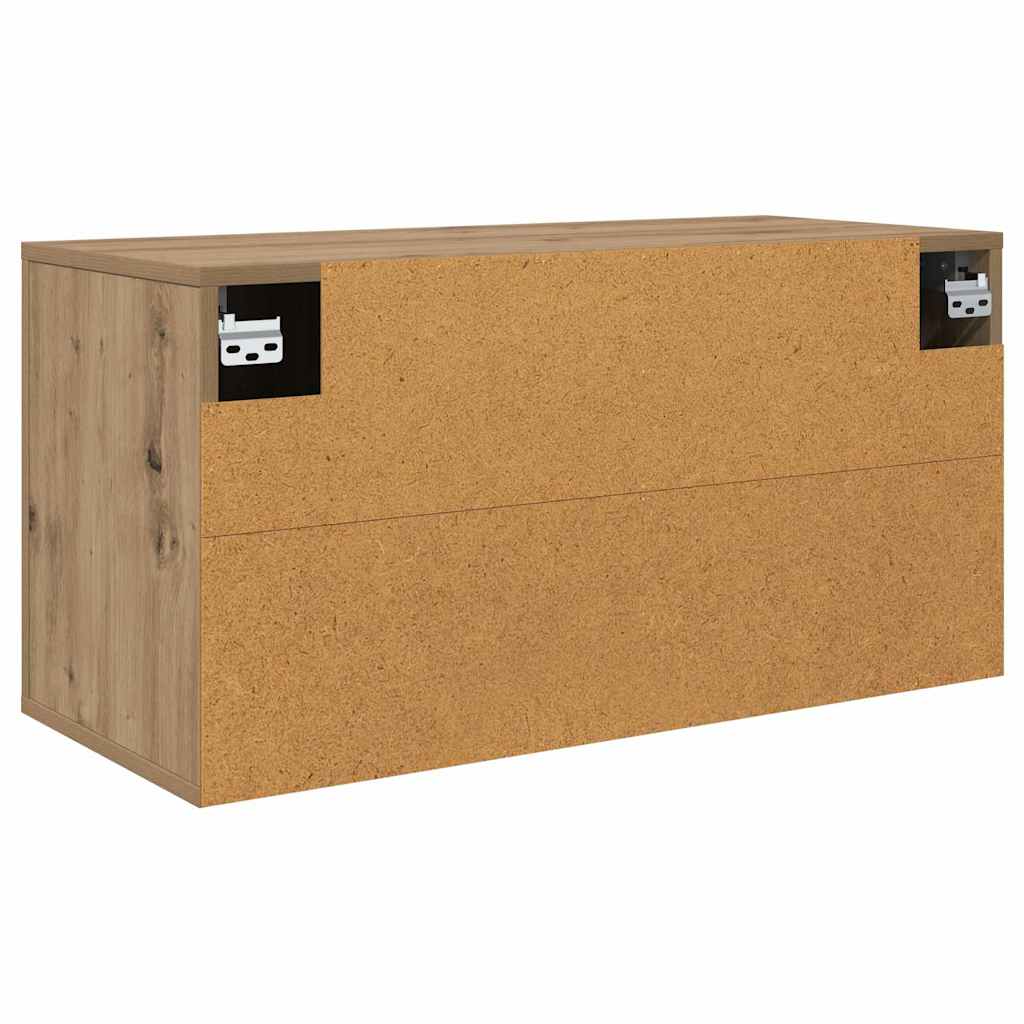 Mobile TV da parete rovere artigianale 80 x 34,5 x 40 cm