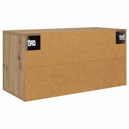 Mobile TV da parete rovere artigianale 80 x 34,5 x 40 cm