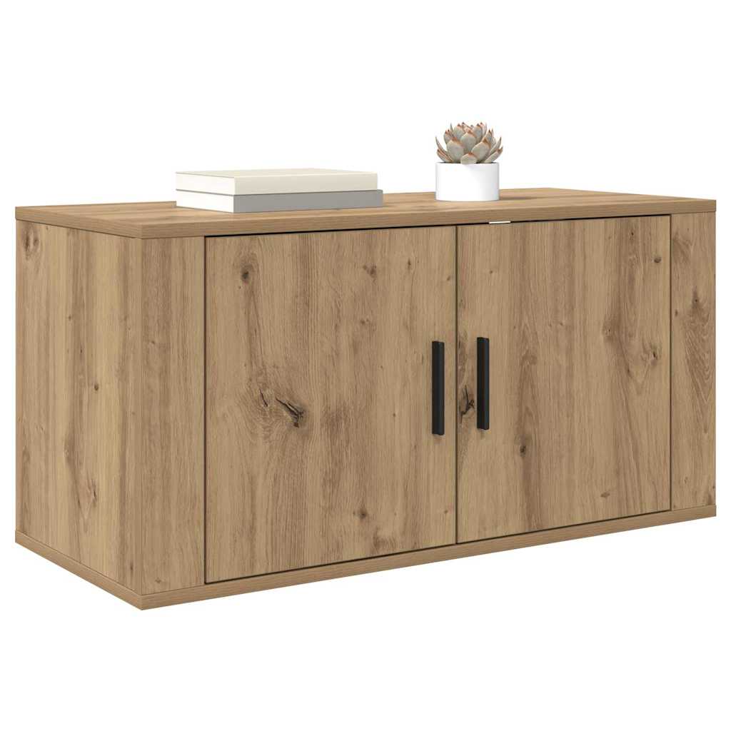 Mobile TV da parete rovere artigianale 80 x 34,5 x 40 cm