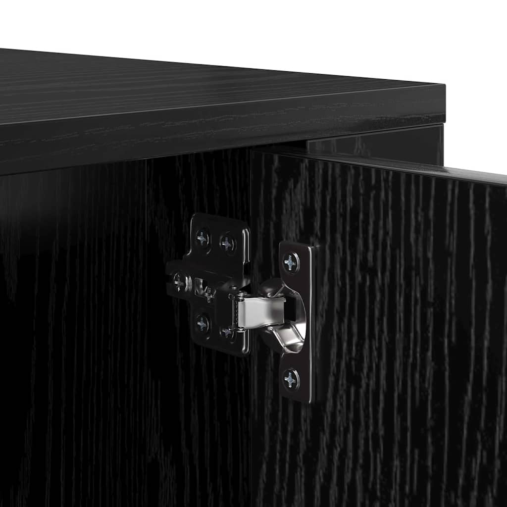 Mobile TV da parete Rovere nero 80 x 34,5 x 40 cm