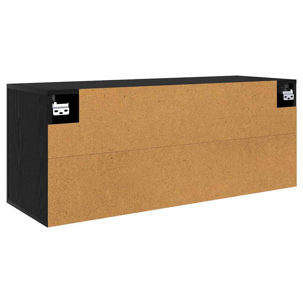 Mobile TV da parete Rovere Nero 100 x 34,5 x 40 cm
