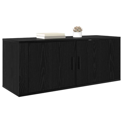 Mobile TV da parete Rovere Nero 100 x 34,5 x 40 cm