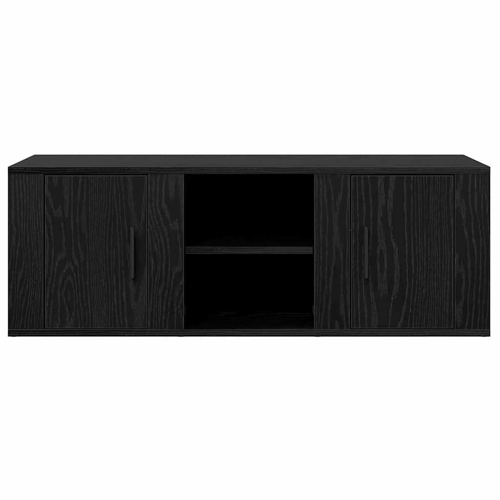 Mobile TV Rovere Nero 100 x 31,5 x 35 cm Legno multistrato