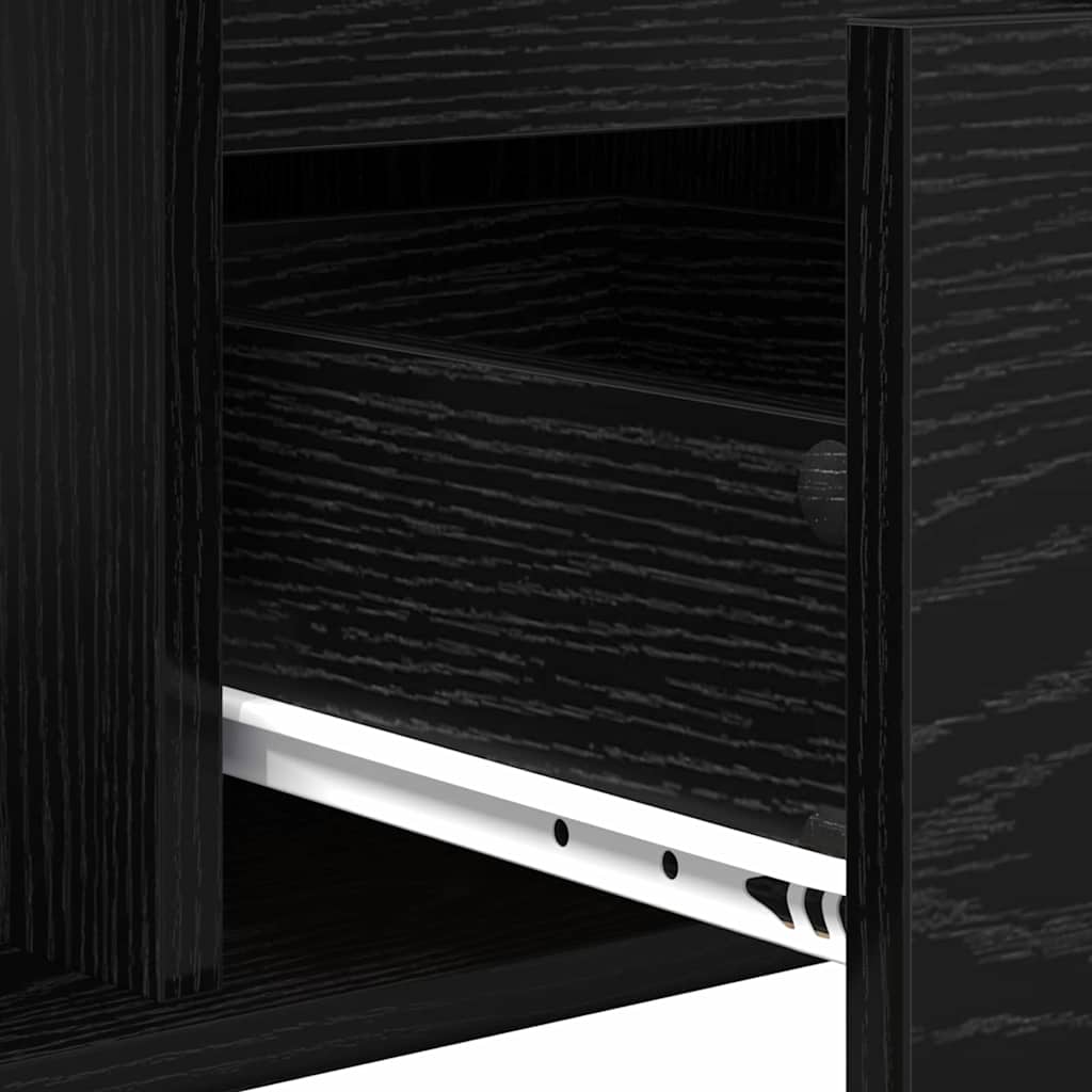 Tavolino da salotto con cassetto Rovere Nero 90 x 50 x 26.5 cm | homemem39