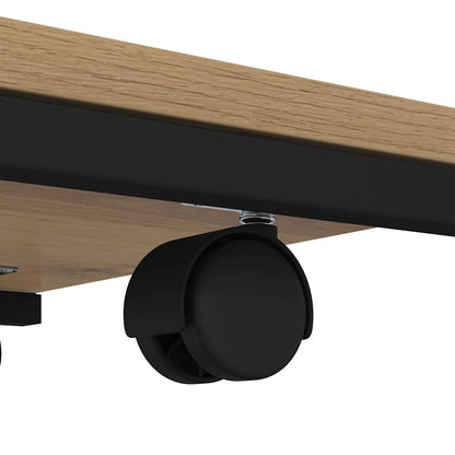 Tavolo laterale con ruota Rovere artigianale 50 x 35 x 55.5 cm