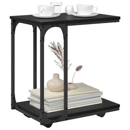 Tavolo laterale Rovere Nero 50 x 35 x 55.5 cm Legno multistrato