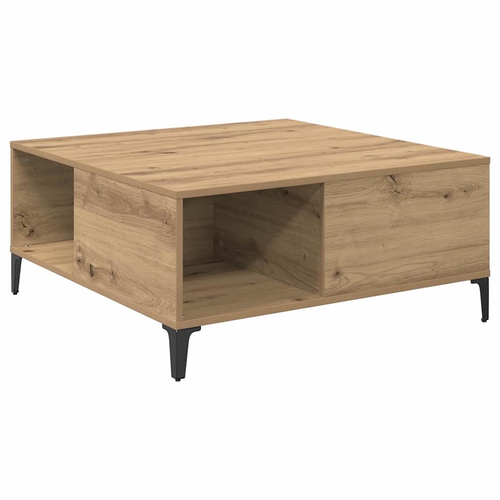 Tavolino da salotto Rovere artigianale 80 x 80 x 36,5 cm