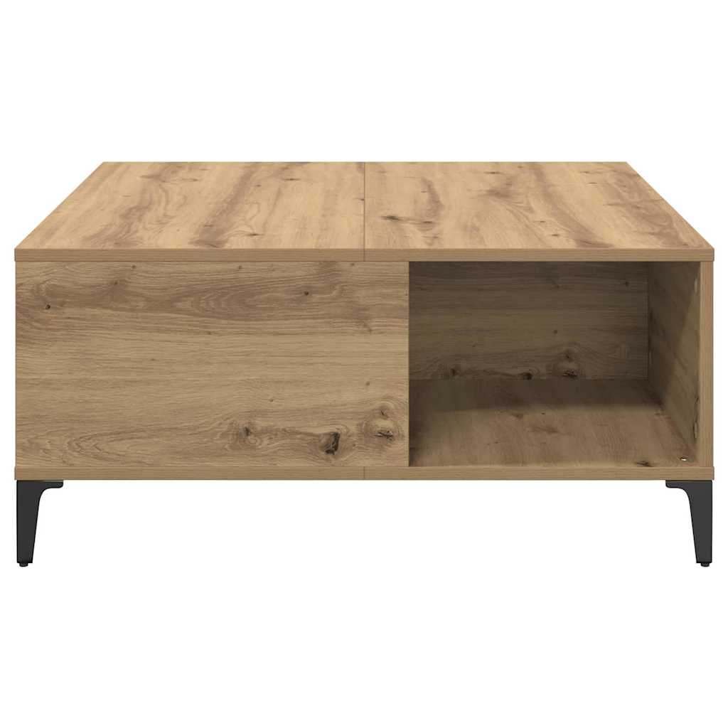 Tavolino da salotto Rovere artigianale 80 x 80 x 36,5 cm