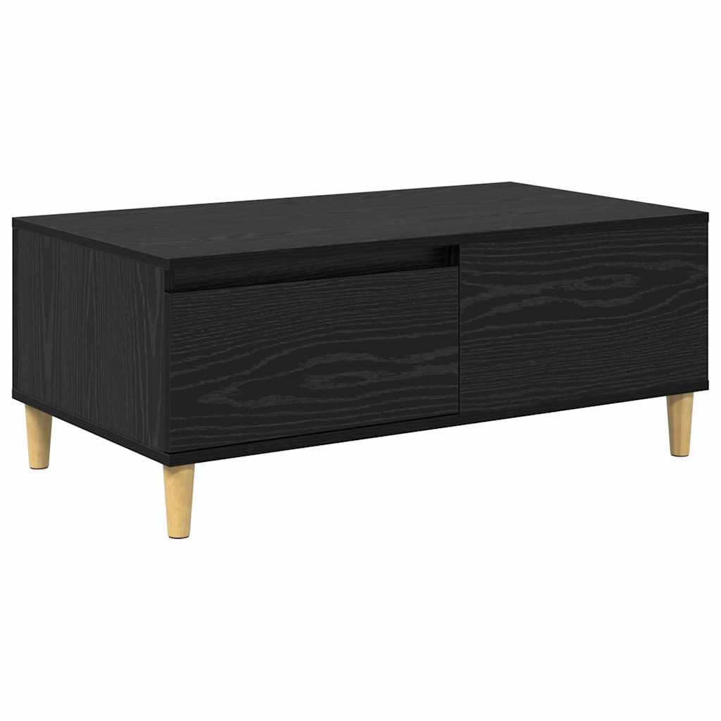 Tavolino da salotto con cassetto Rovere Nero 90 x 50 x 35 cm