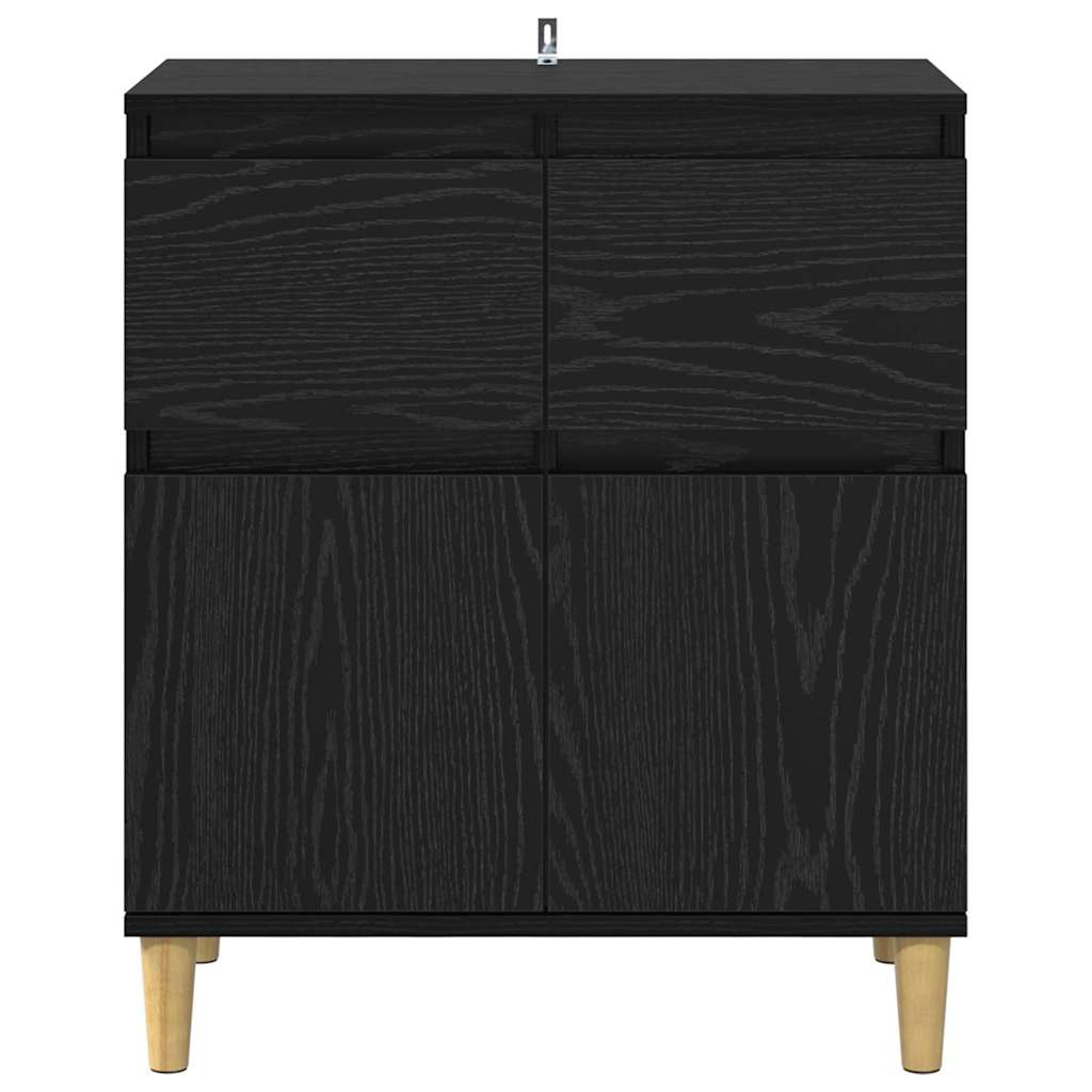 Credenza Rovere Nero 60 x 35 x 70 cm Legno multistrato
