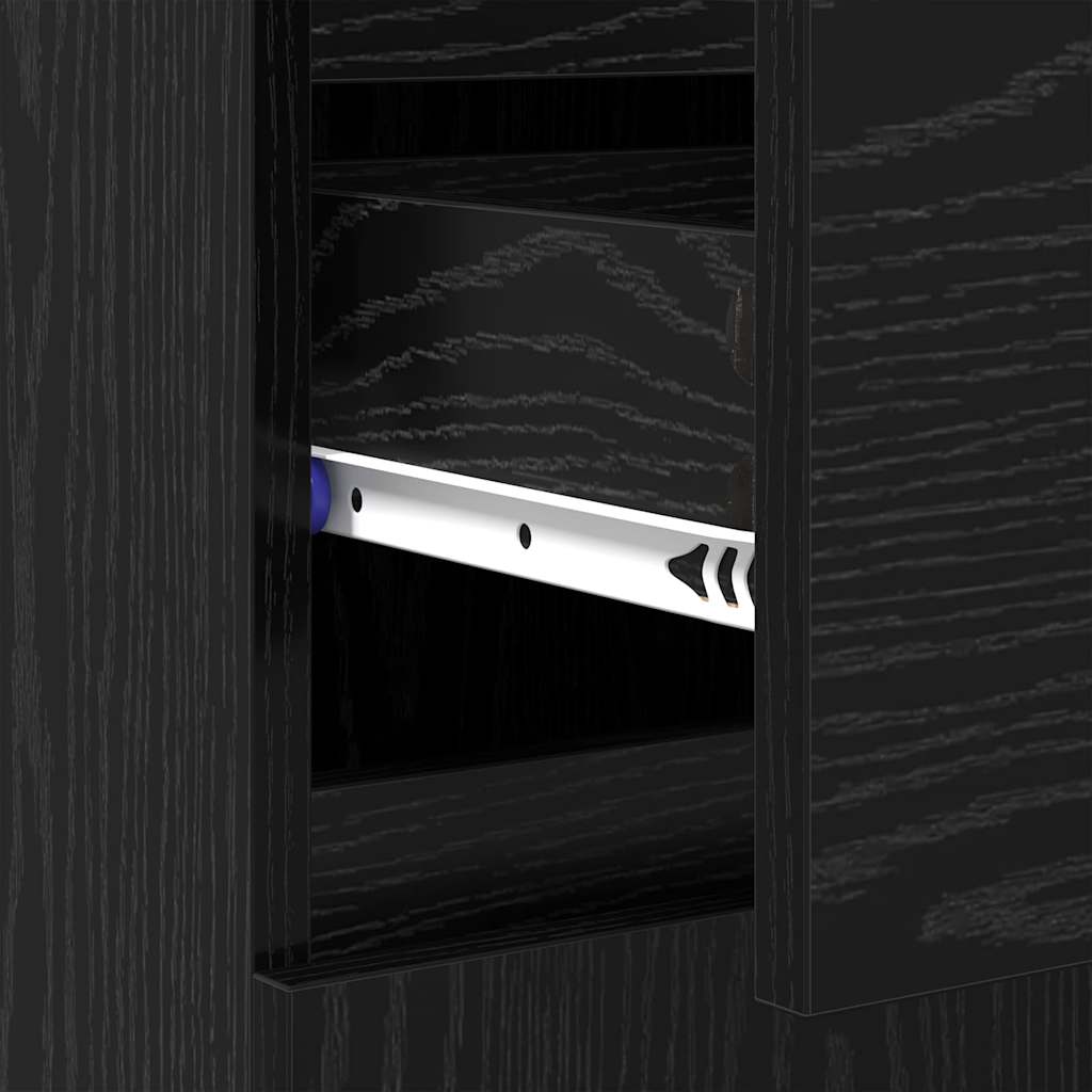 Credenza con cassetto Rovere Nero 60 x 35 x 70 cm