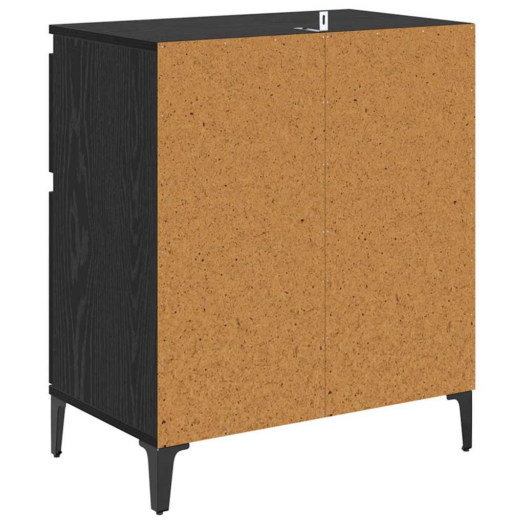 Credenza con cassetto Rovere Nero 60 x 35 x 70 cm