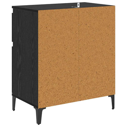 Credenza con cassetto Rovere Nero 60 x 35 x 70 cm