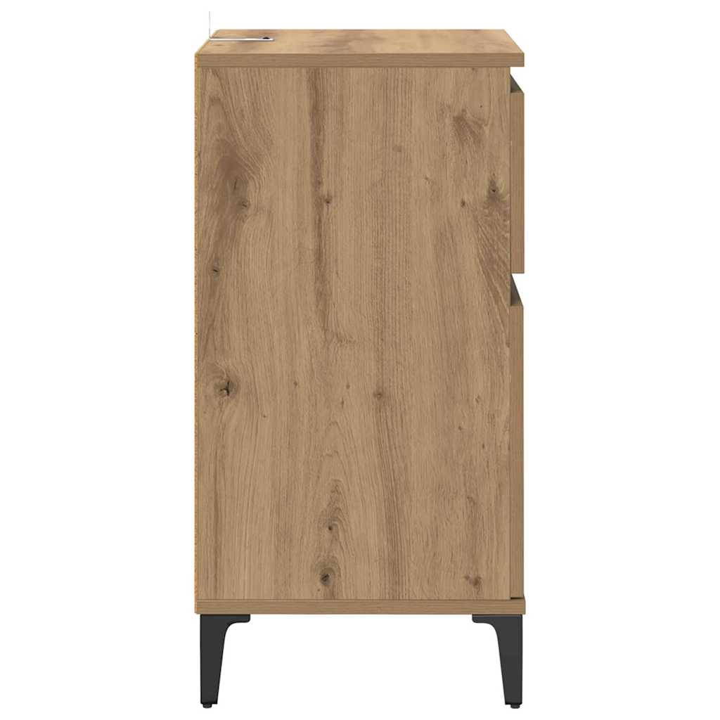 Armadio da Notte 2 pcs Rovere artigianale 40 x 35 x 70 cm | homemem39