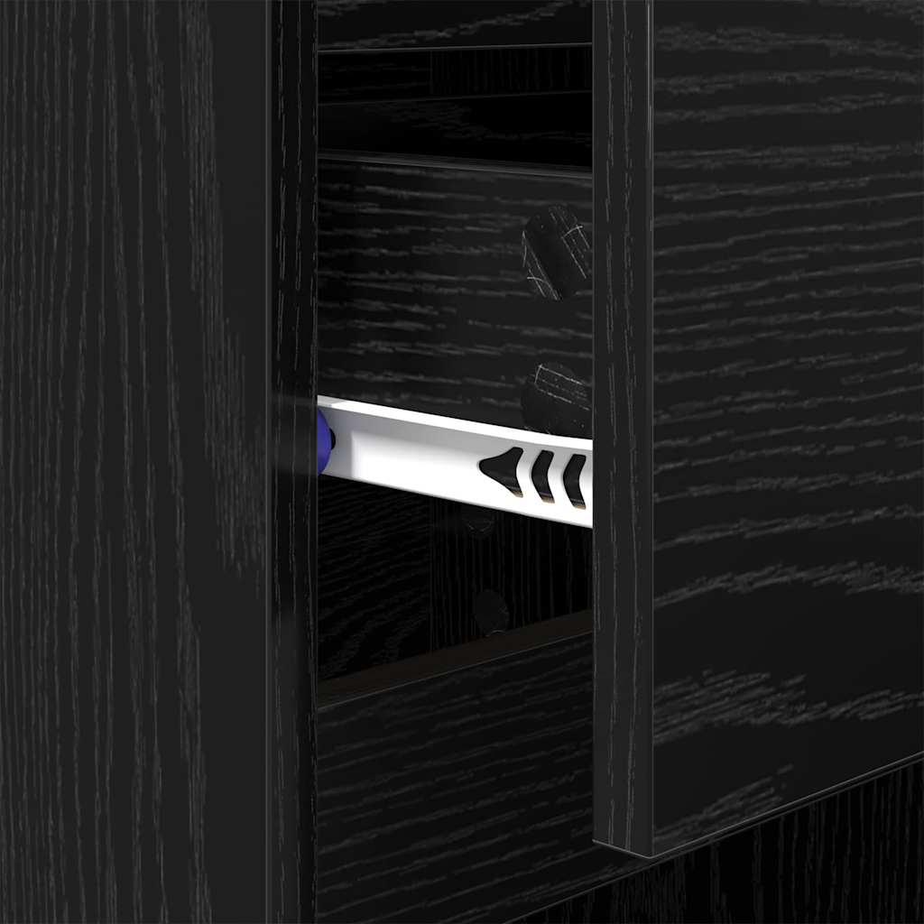 Armadio da Notte Rovere Nero 40 x 35 x 70 cm Legno multistrato | homemem39