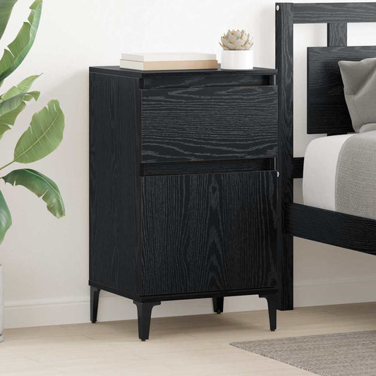 Armadio da Notte Rovere Nero 40 x 35 x 70 cm Legno multistrato | homemem39