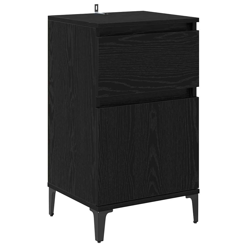 Armadio da Notte Rovere Nero 40 x 35 x 70 cm Legno multistrato | homemem39