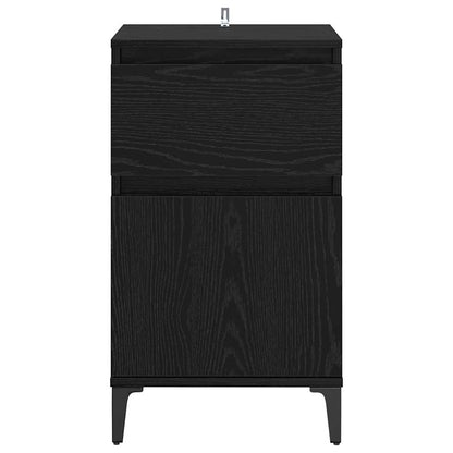 Armadio da Notte Rovere Nero 40 x 35 x 70 cm Legno multistrato | homemem39