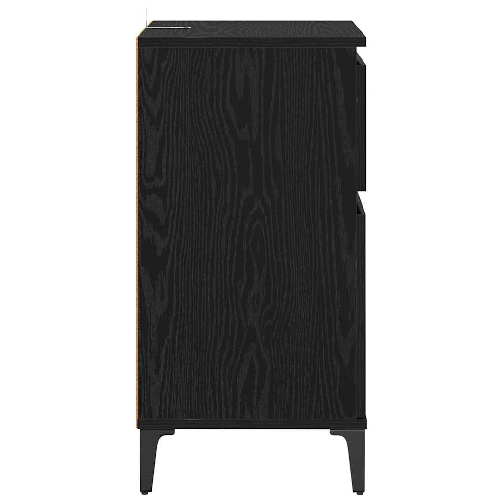 Armadio da Notte Rovere Nero 40 x 35 x 70 cm Legno multistrato