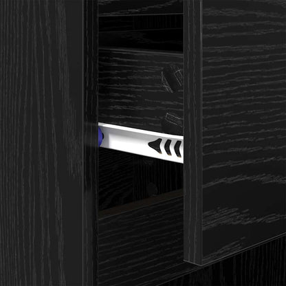 Armadio da Notte con cassetto 2 pcs Rovere Nero 40 x 35 x 70 cm | homemem39