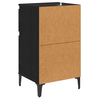 Armadio da Notte con cassetto 2 pcs Rovere Nero 40 x 35 x 70 cm | homemem39