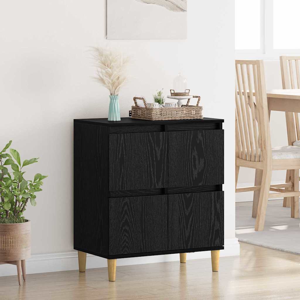 Credenza Rovere Nero 60 x 35 x 70 cm Legno multistrato