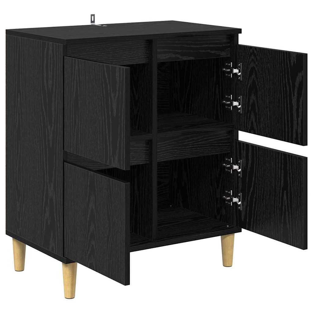 Credenza Rovere Nero 60 x 35 x 70 cm Legno multistrato