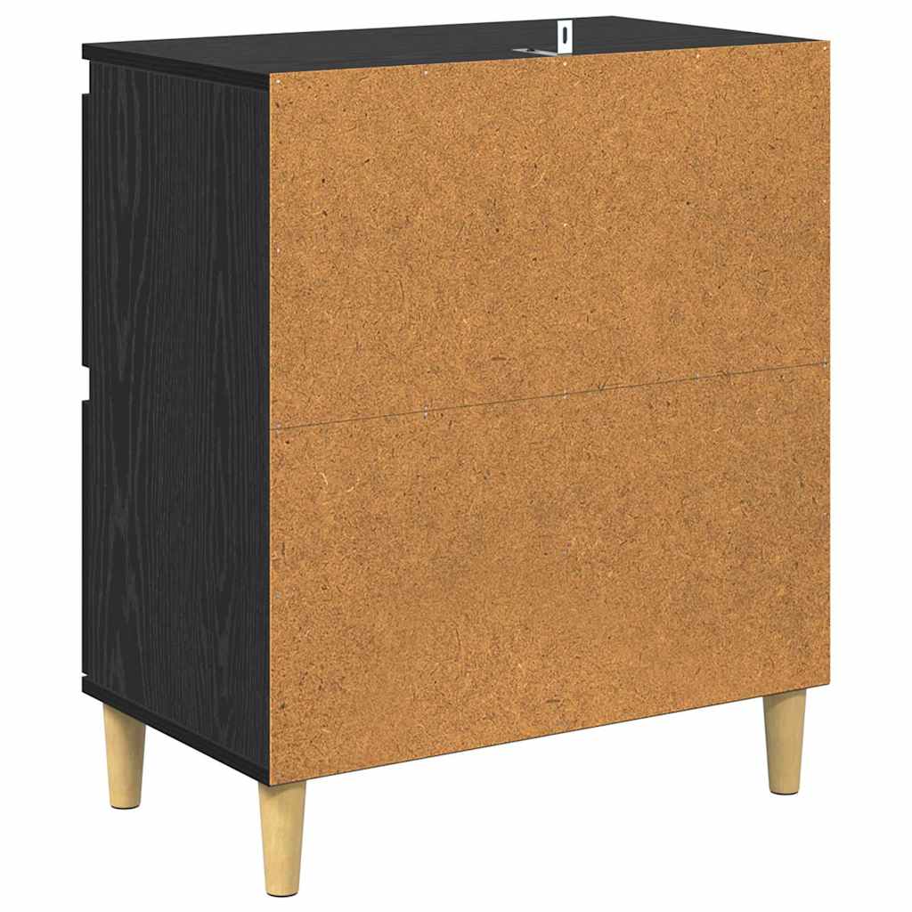 Credenza Rovere Nero 60 x 35 x 70 cm Legno multistrato