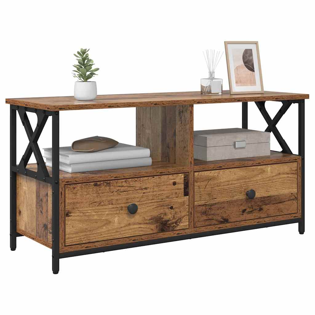 Mobile TV con cassetto Legno vecchio 90 x 33 x 45 cm