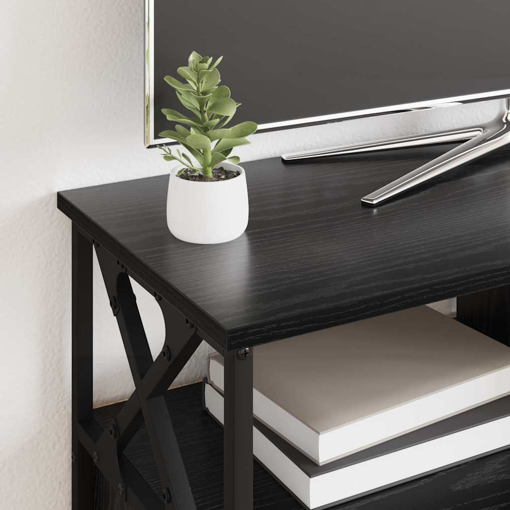 Mobile TV con cassetto Rovere Nero 90 x 33 x 45 cm