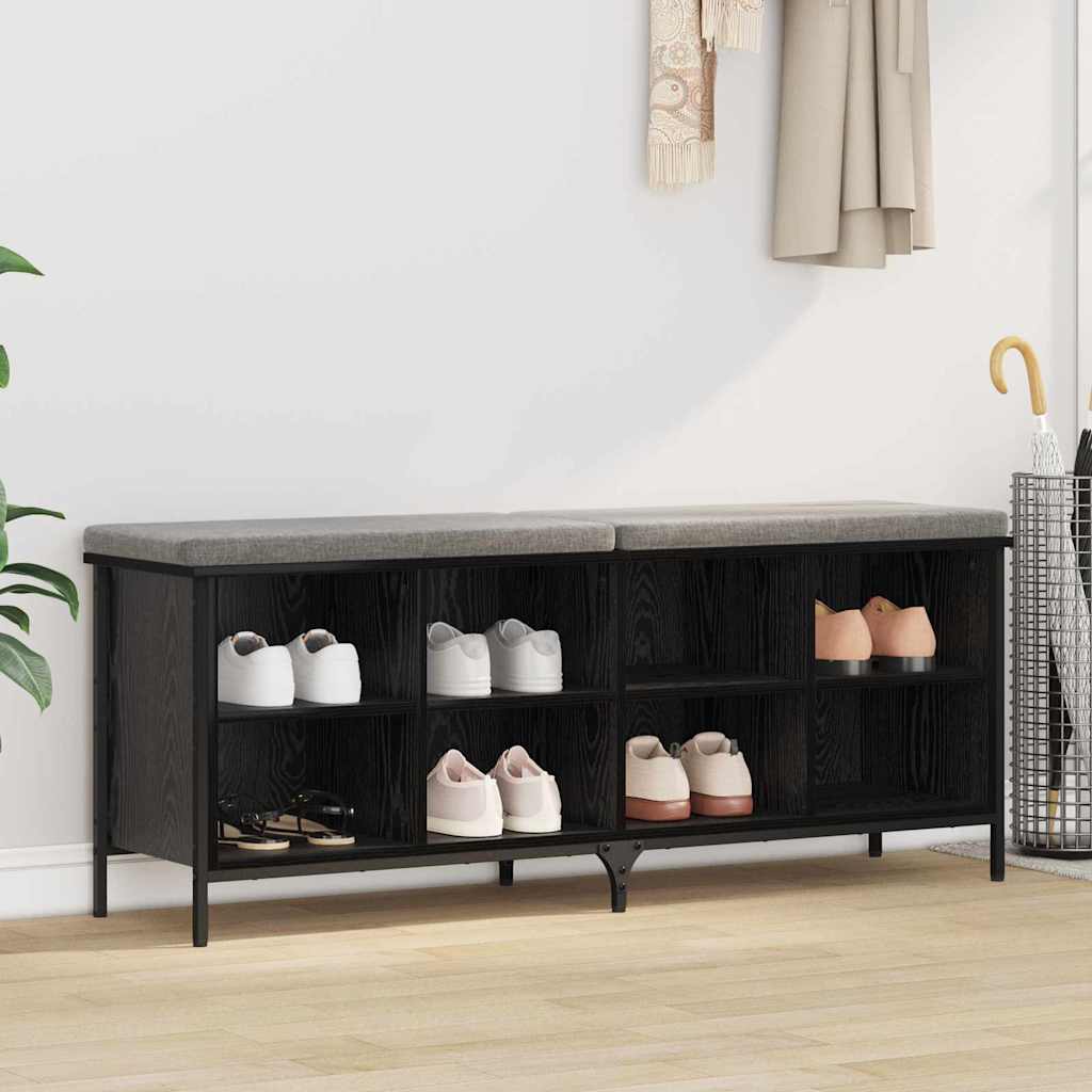 Mobile per scarpe con lo scaffale Rovere Nero 131 x 35 x 50 cm
