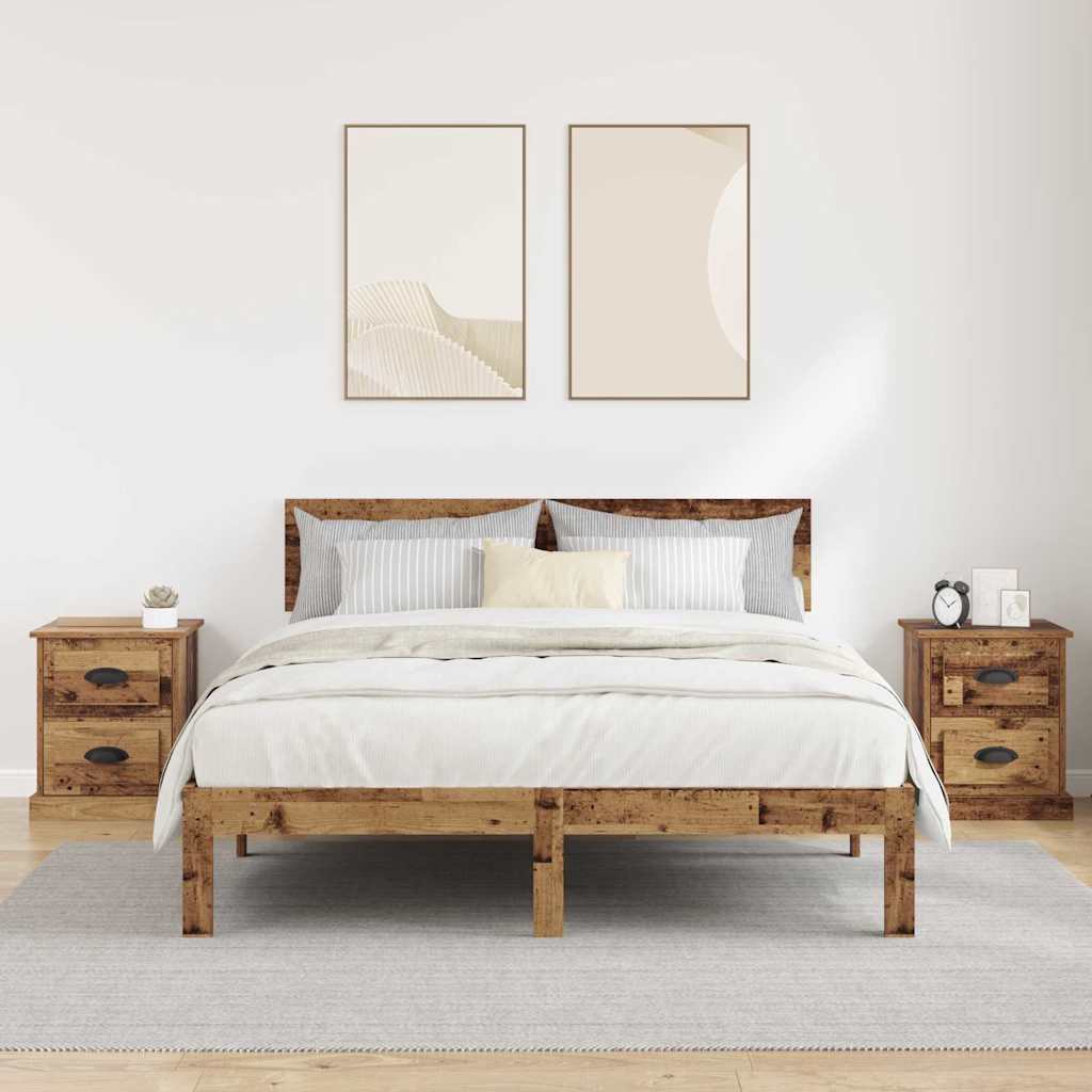 Armadio da Notte 2 pcs Legno vecchio 39 x 39 x 47.5 cm | homemem39