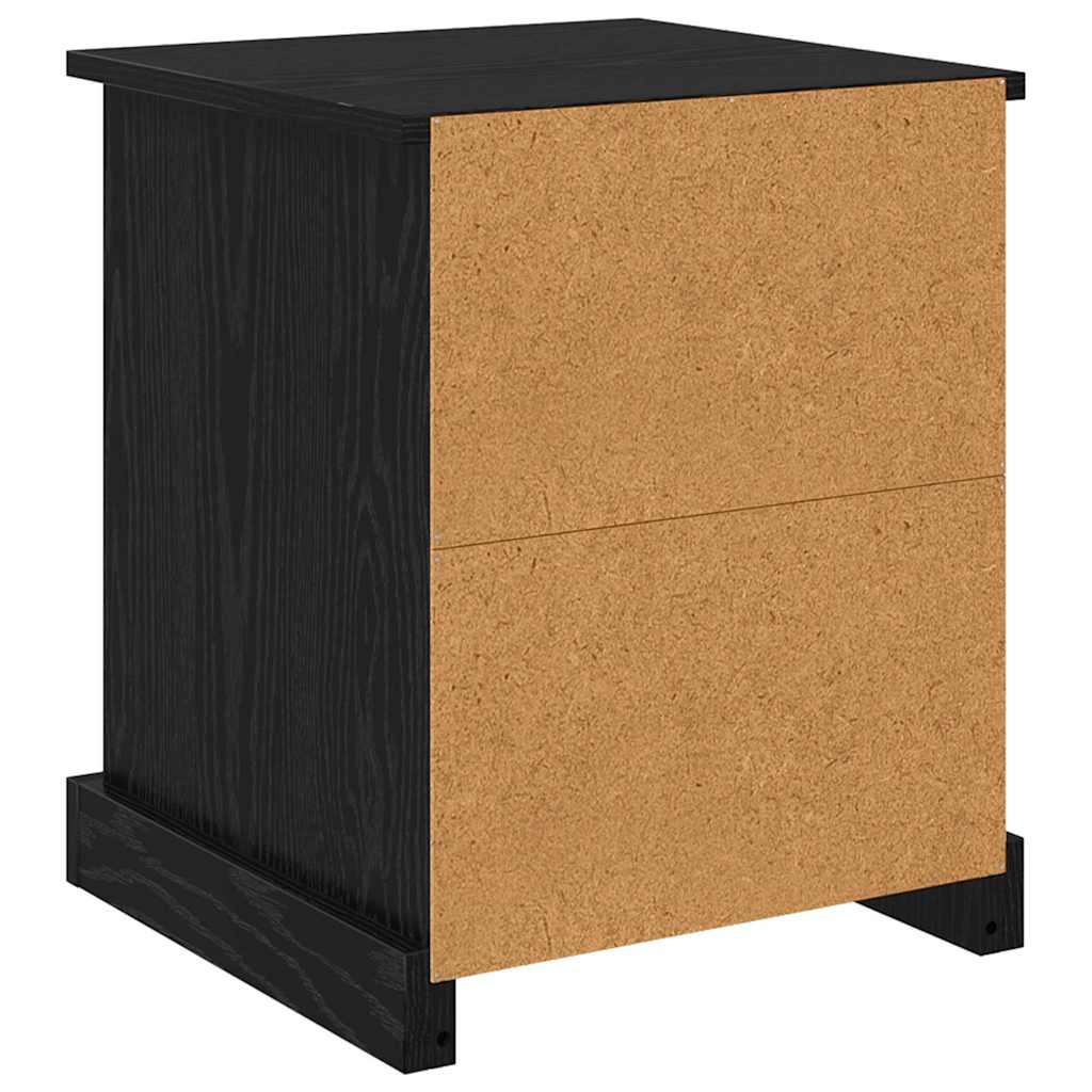 Armadio da Notte con cassetto Rovere Nero 39 x 39 x 47.5 cm