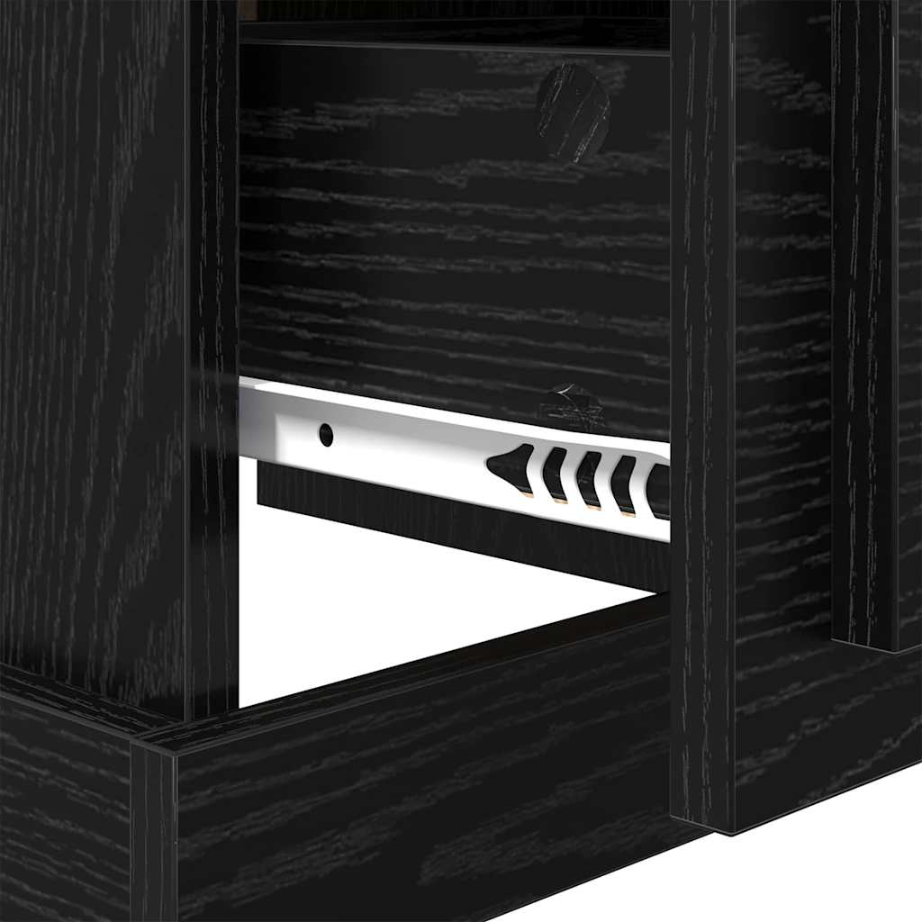 Armadio da Notte 2 pcs Rovere Nero 39 x 39 x 47.5 cm | homemem39