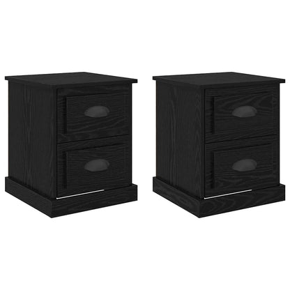 Armadio da Notte 2 pcs Rovere Nero 39 x 39 x 47.5 cm | homemem39