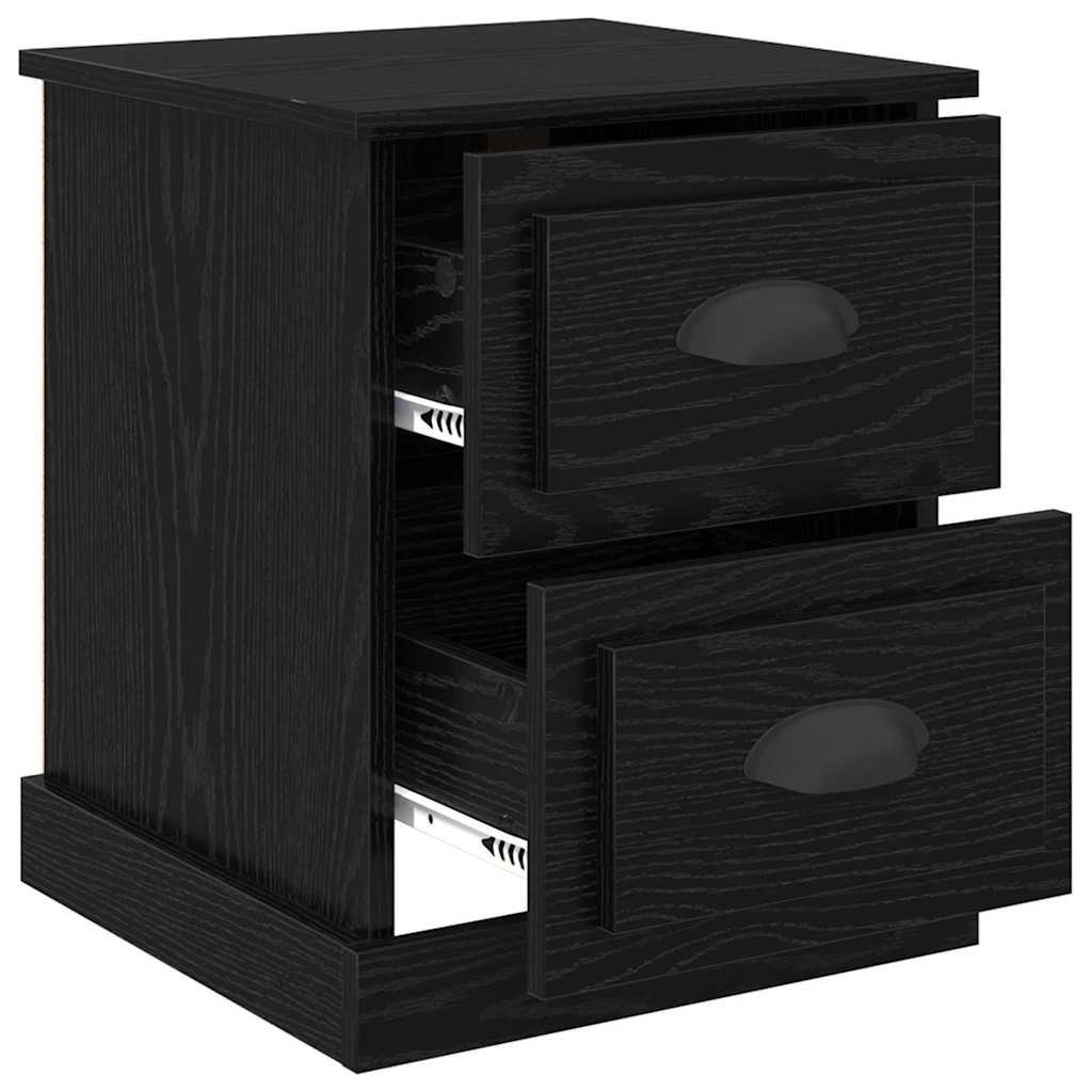 Armadio da Notte 2 pcs Rovere Nero 39 x 39 x 47.5 cm | homemem39