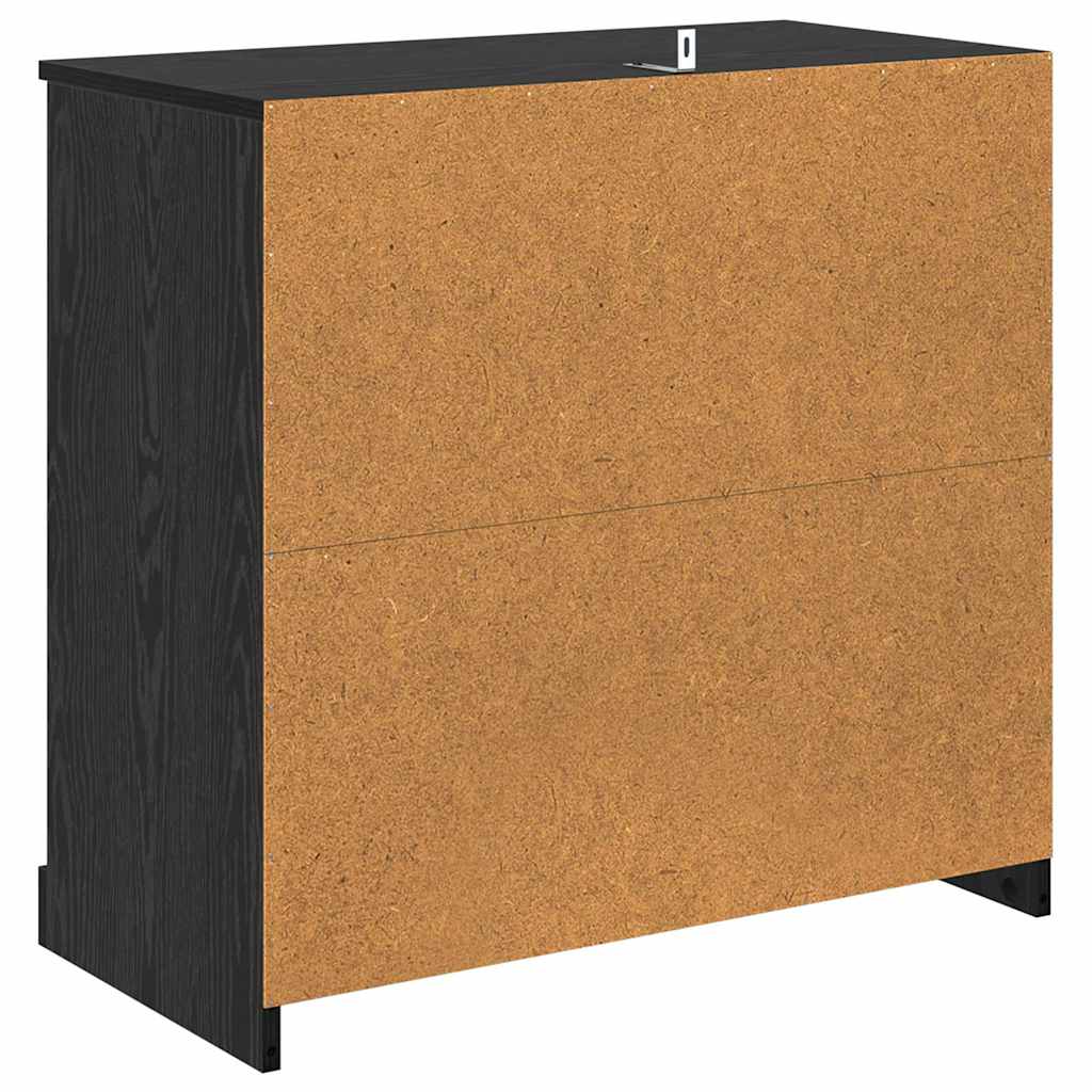 Credenza Rovere Nero 70 x 35,5 x 67,5 cm Legno multistrato