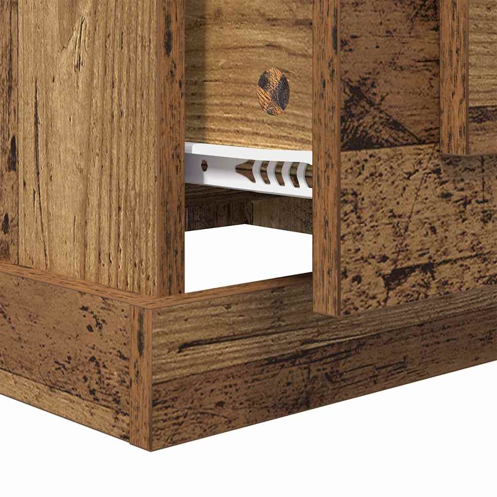 Tavolino da salotto con cassetto Legno vecchio 50 x 50 x 35 cm | homemem39