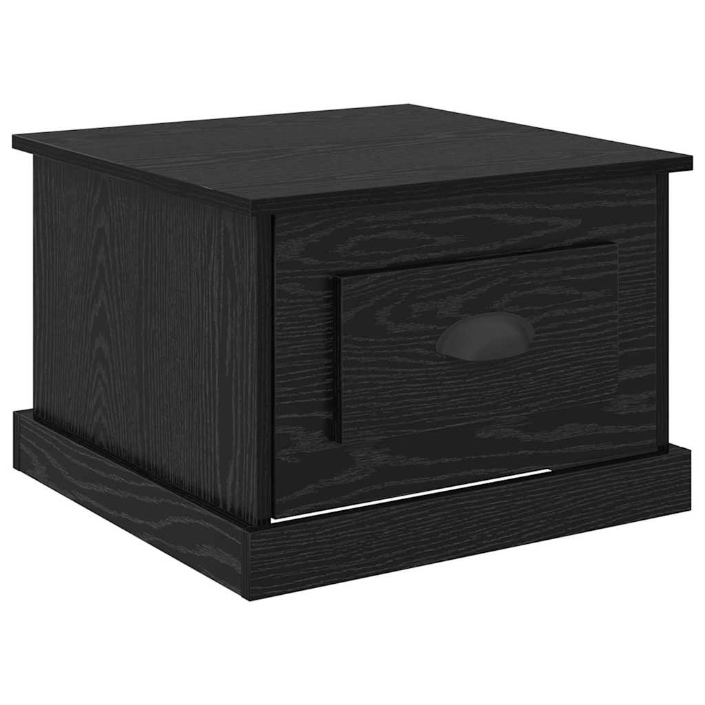 Tavolino da salotto con cassetto Rovere Nero 50 x 50 x 35 cm
