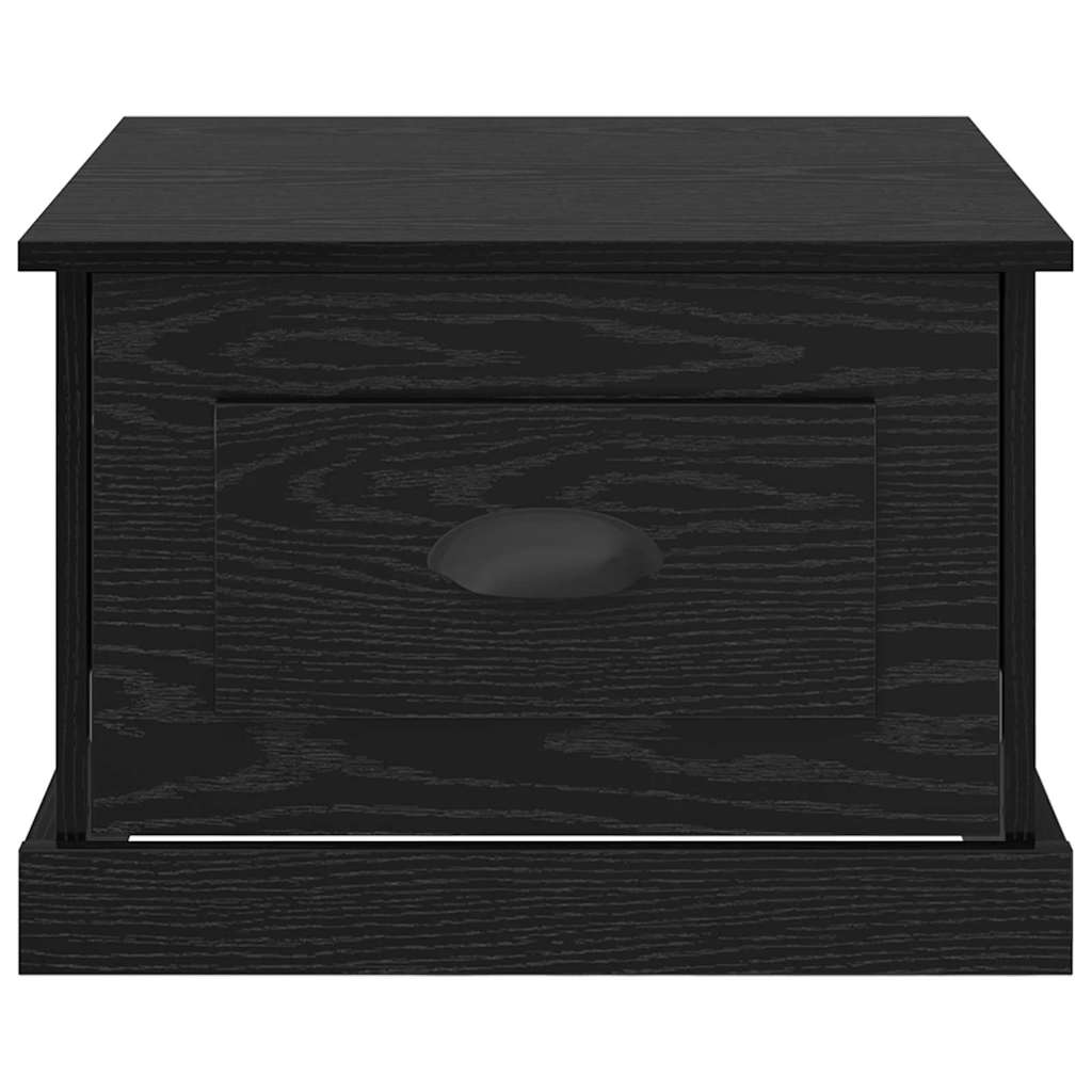 Tavolino da salotto con cassetto Rovere Nero 50 x 50 x 35 cm