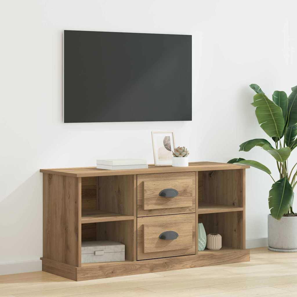 Mobile TV con cassetto Rovere artigianale 99,5 x 35,5 x 48 cm