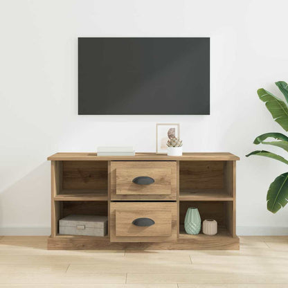 Mobile TV con cassetto Rovere artigianale 99,5 x 35,5 x 48 cm
