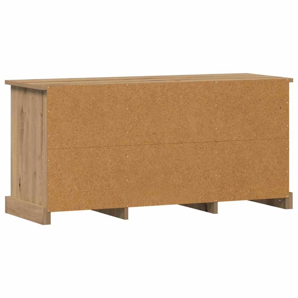 Mobile TV con cassetto Rovere artigianale 99,5 x 35,5 x 48 cm
