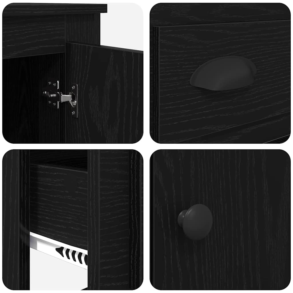 Credenza Rovere Nero 60 x 35,5 x 103,5 cm Legno multistrato