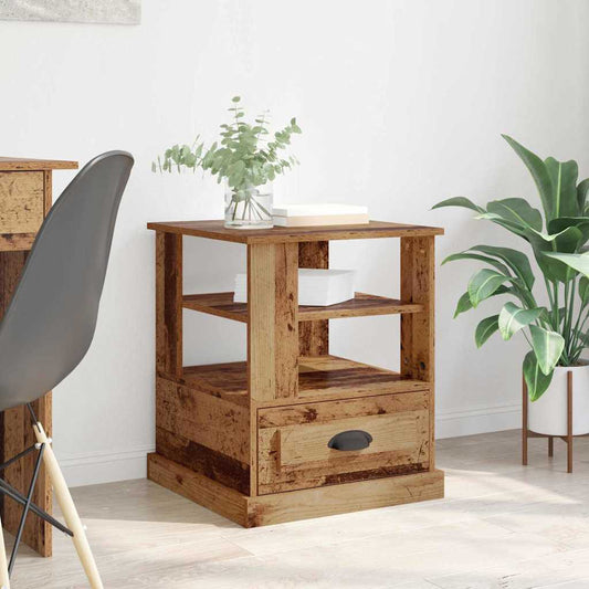 Armadio da Notte con cassetto Legno vecchio 50 x 50 x 60 cm