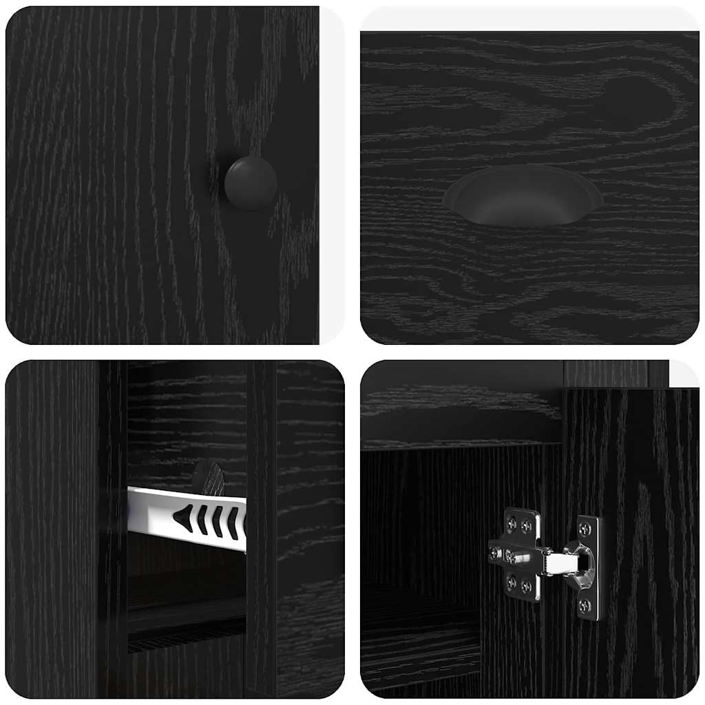 Credenza Rovere Nero 70 x 35,5 x 67,5 cm Legno multistrato