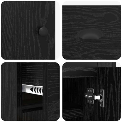 Credenza Rovere Nero 70 x 35,5 x 67,5 cm Legno multistrato