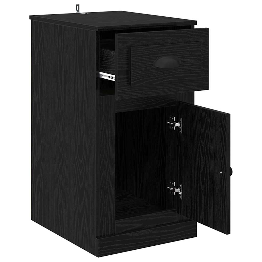 Mobile laterale Rovere Nero 40 x 50 x 75 cm Legno multistrato | homemem39