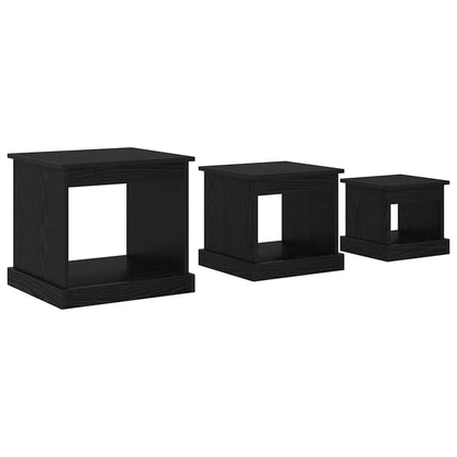Tavolino da salotto 3 pcs Rovere Nero Legno multistrato