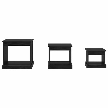 Tavolino da salotto 3 pcs Rovere Nero Legno multistrato